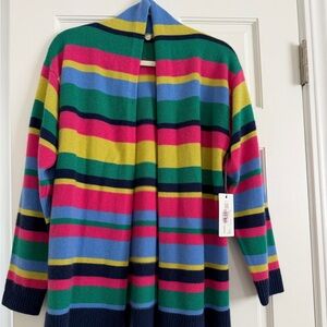 Margaret O'Leary Cashmere Multicolor Striped Cardigan